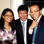 Coach Melane goofing off with Melbourne Piccio and Josephus Bumaat, MyReviewCoach reviewees at MindGym's Sept 2012 LET Victory Party